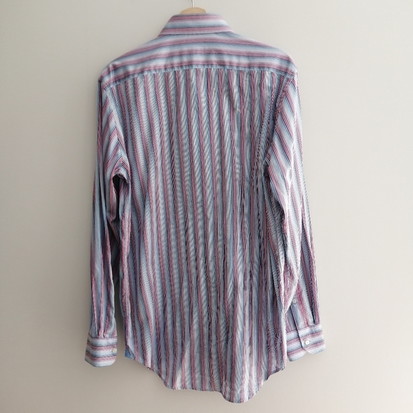 Robert Graham Men's 100% Cotton Striped Dress Shirt Purple, Pink, Blue 41 or 16 - Picture 3 of 16